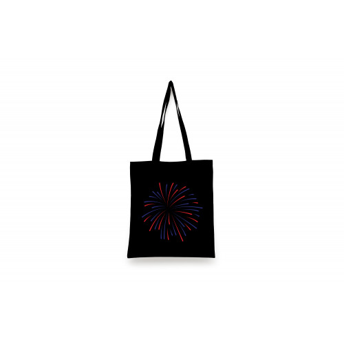 Sacosa pentru cumparaturi cu manere lungi, Fireworks, Oktane, Negru, 37x28 cm